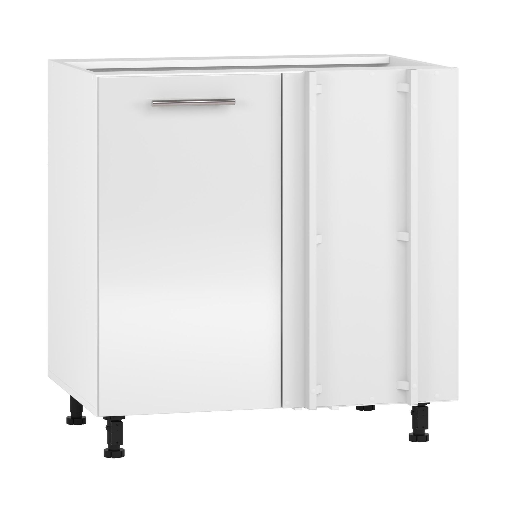 Szafka Dolna Stojąca Narożna 1 Drzwi 100 x 82 cm DN-100/82 Biały / Biały Połysk Vento Halmar Biały