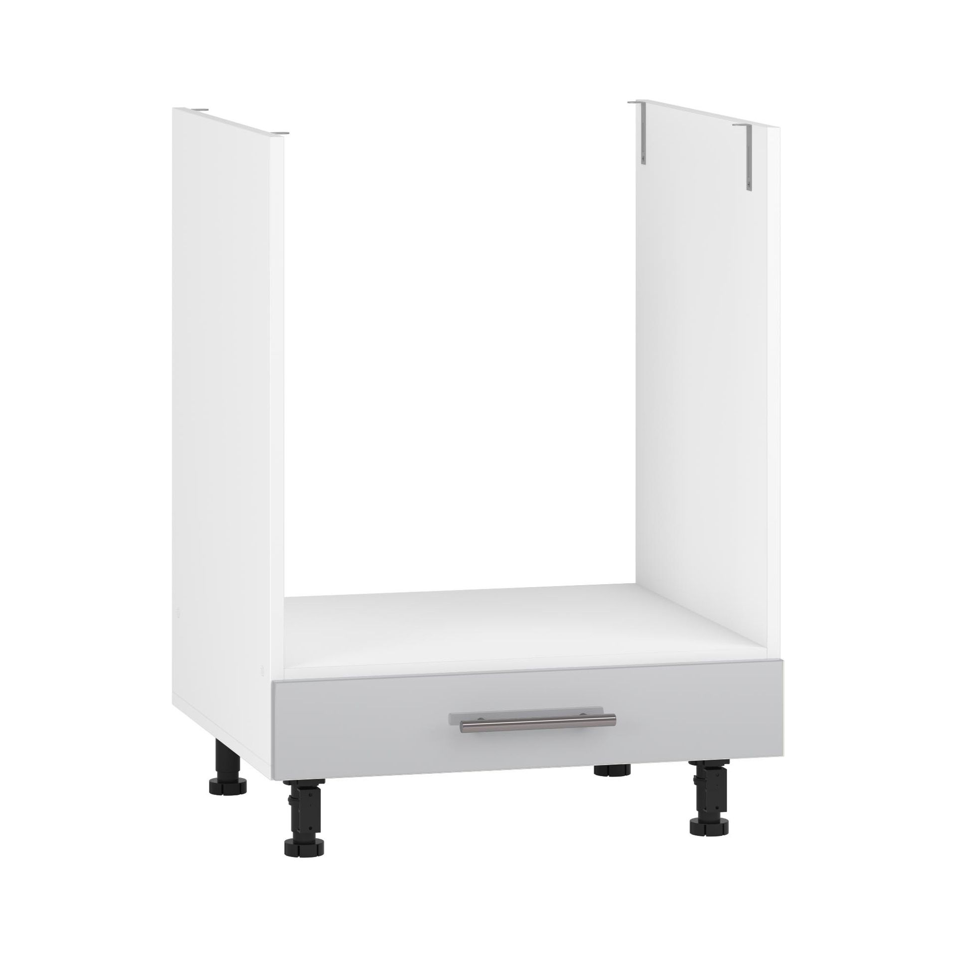 Szafka Dolna Stojąca Pod Zabudowę Piekarnika i Płyty Grzewczej DP-60/82 Biały / Jasny Popiel Połysk Vento Halmar Jasny Popiel, Biały