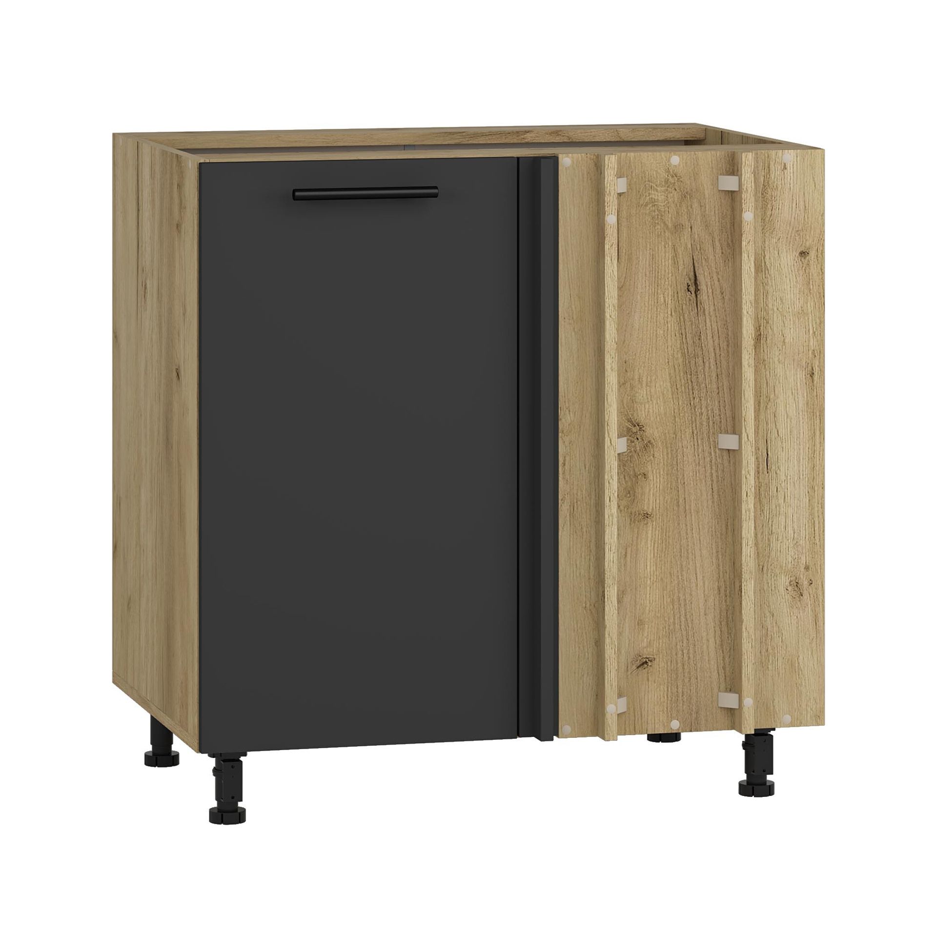 Szafka Dolna Stojąca Narożna 1 Drzwi 100 x 82 cm DN-100/82 Dąb Craft / Antracyt Połysk Vento Halmar Antracyt, Dąb Craft