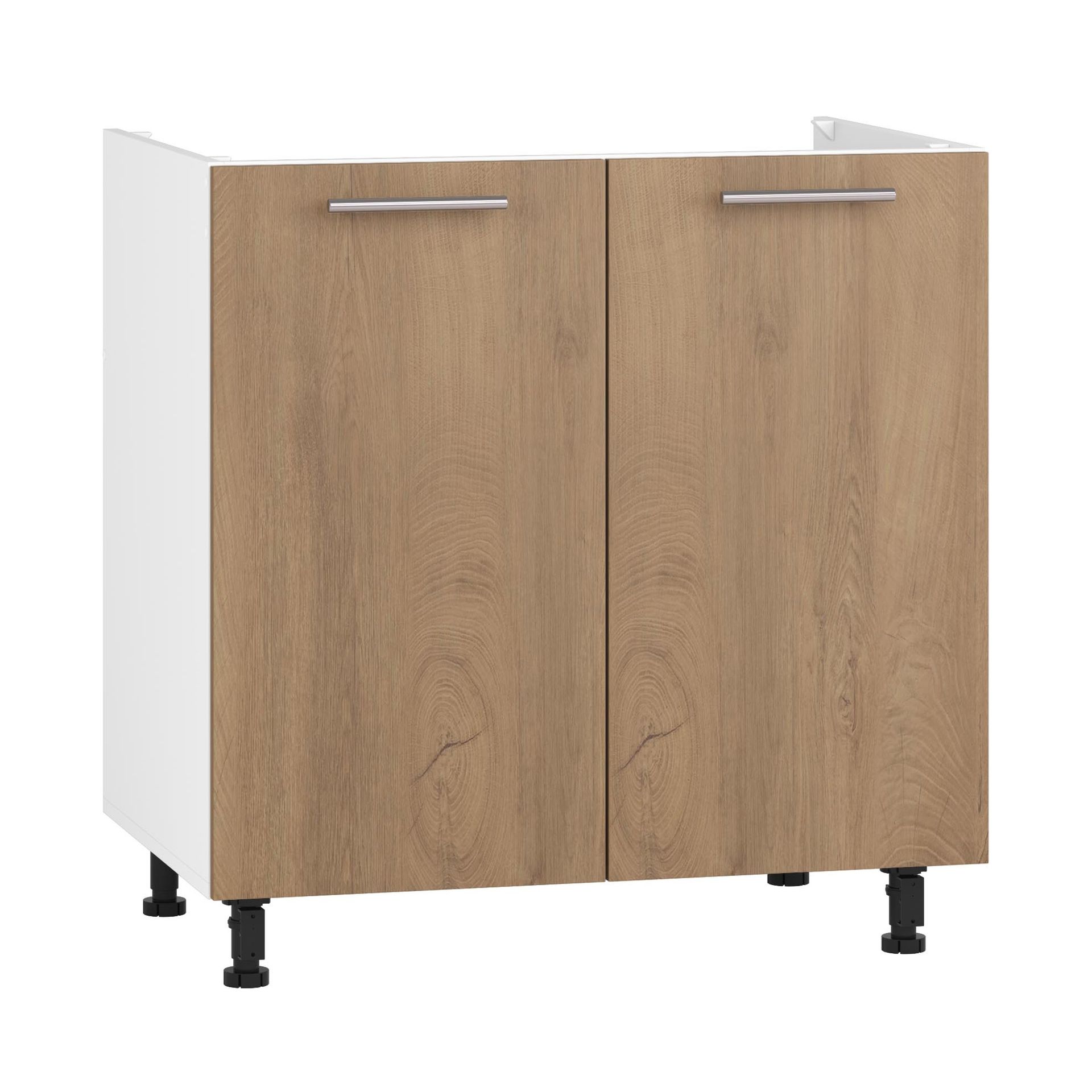 Szafka Pod Zlewozmywak 2 Drzwi DK-80/82 Biały / Dąb Miodowy Vento Halmar Dąb Miodowy, Biały