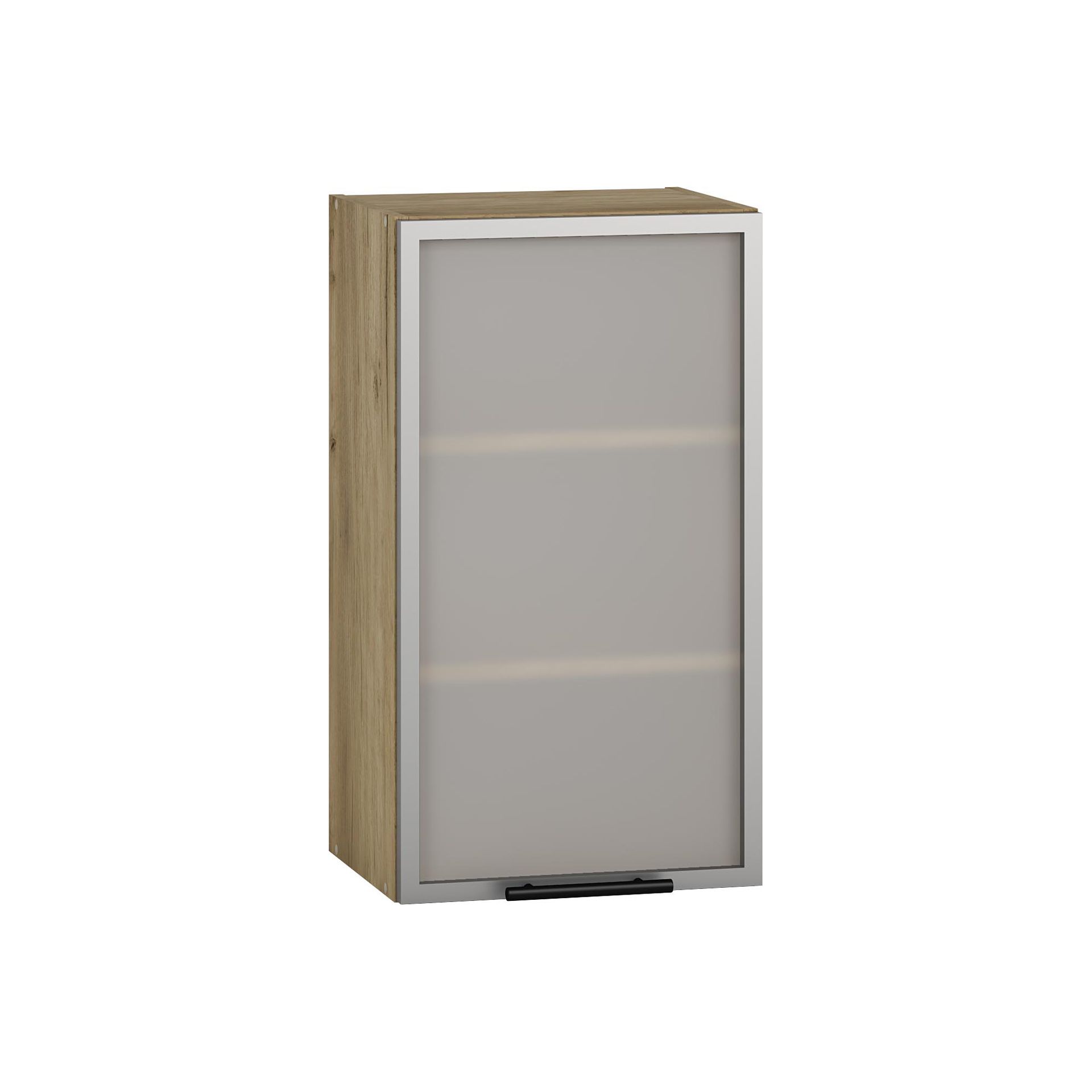 Szafka Górna Wisząca 1 Drzwi Witryna GV-40/72 Prawa Dąb Craft Vento Halmar Aluminium, Dąb Craft