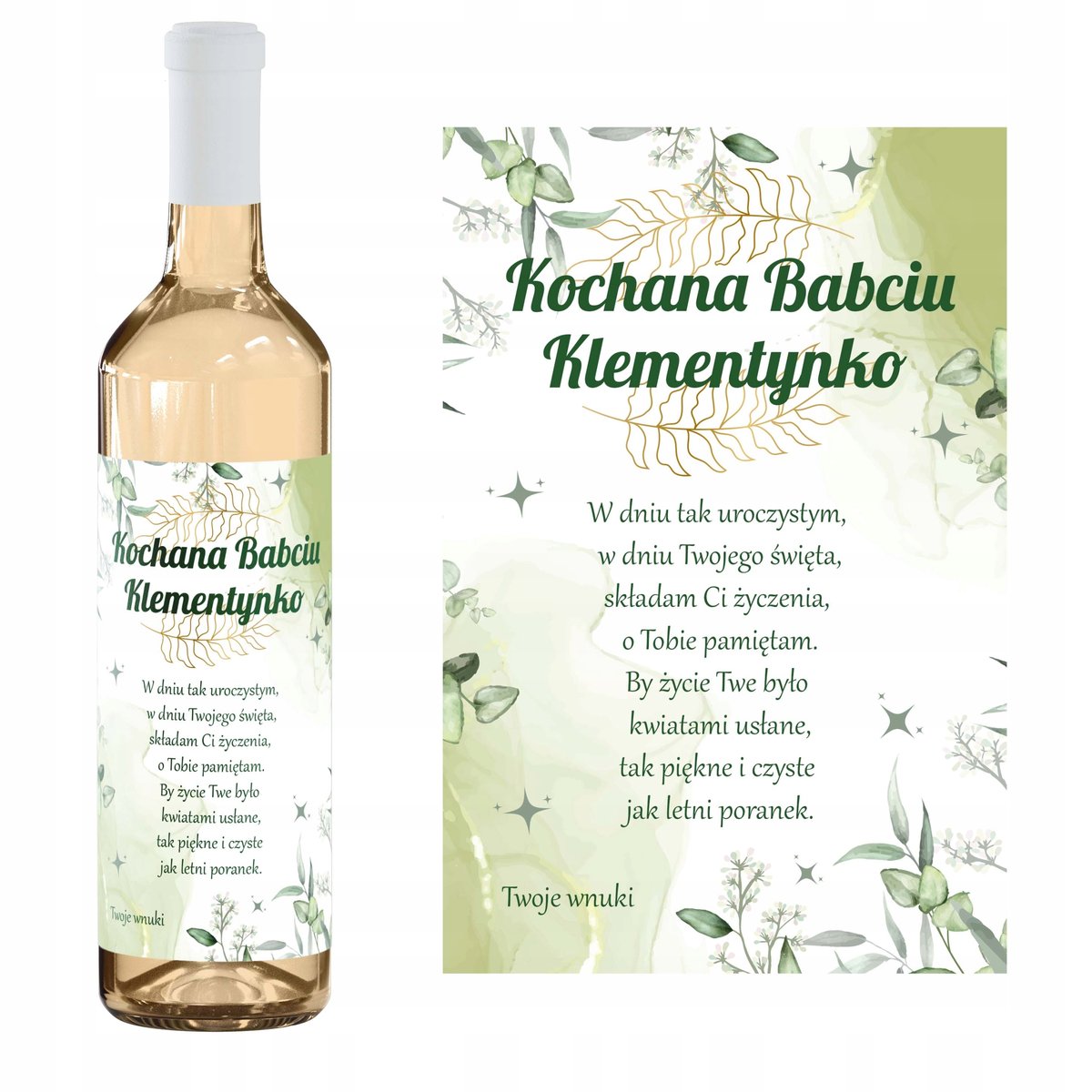 ETYKIETA WINO NALEWKA DZIEŃ BABCI PREZENT Y7