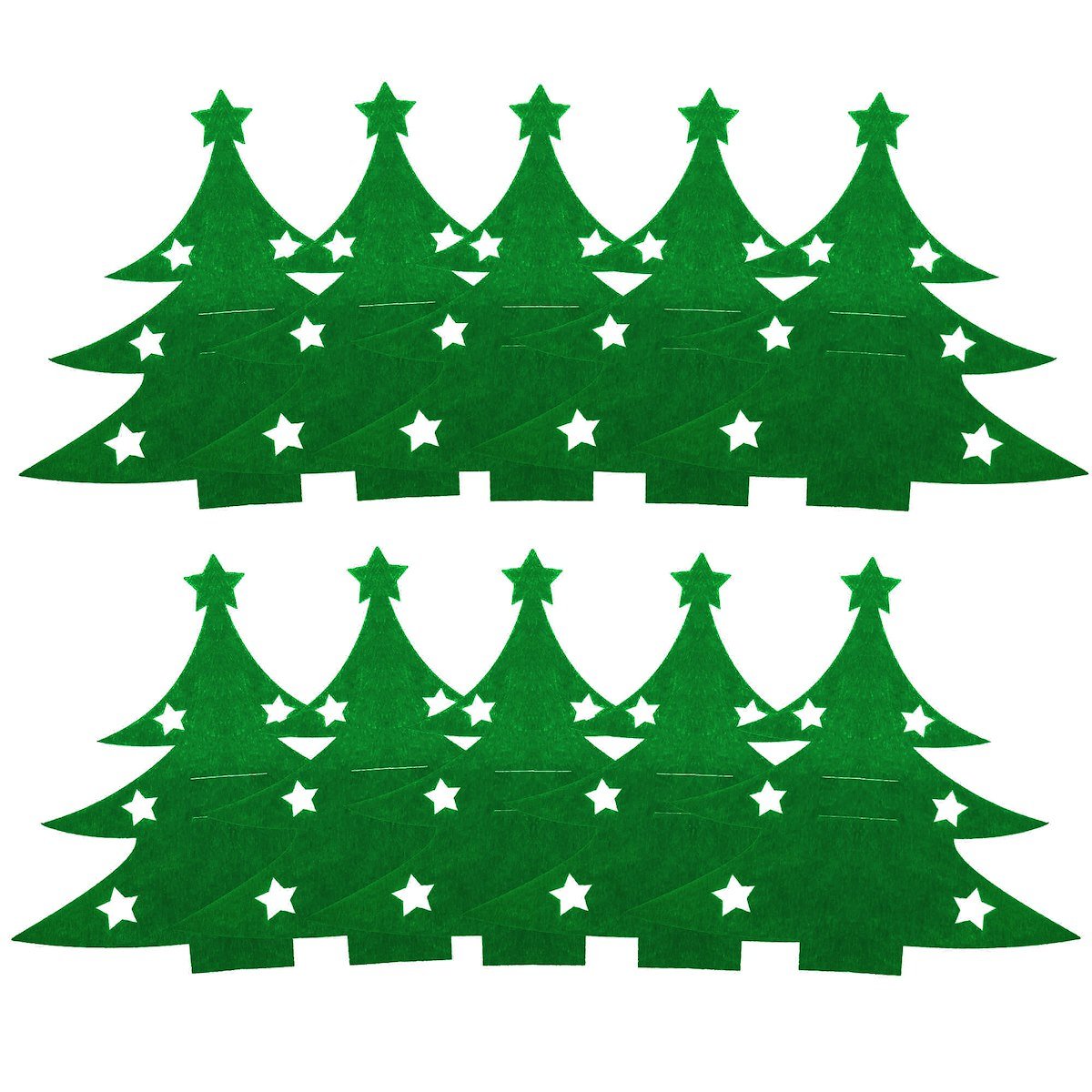 Kieszonki na sztućce 10szt. pokrowce na widelce etui choinki zielone