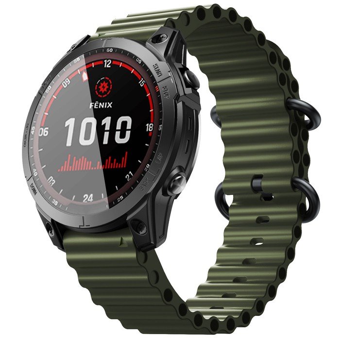 opaska pasek bransoleta OCEAN GARMIN FENIX 5/5+/6/6 PRO/7 army green
