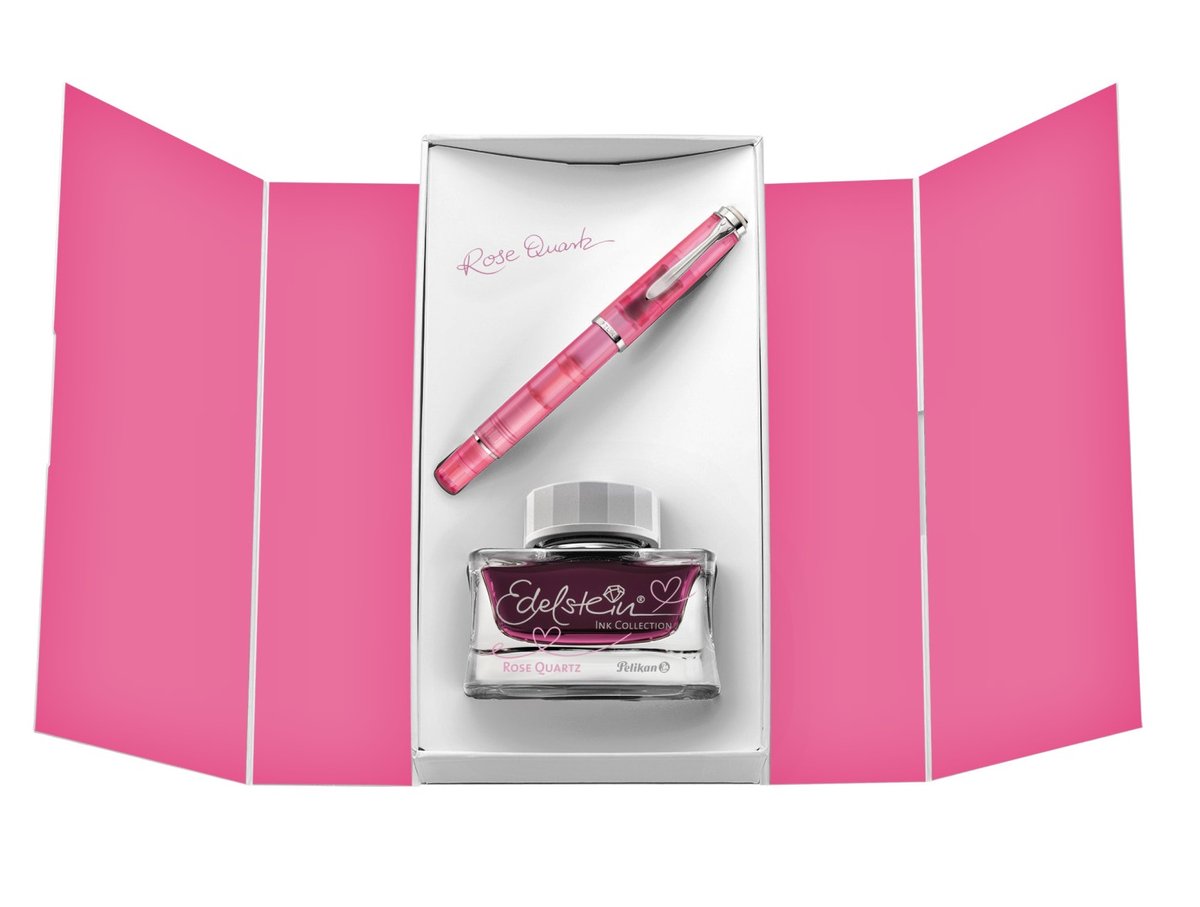 Pelikan Pióro wieczne + atrament Classic EF M205 Rose Quartz  w pudełku prezentowym