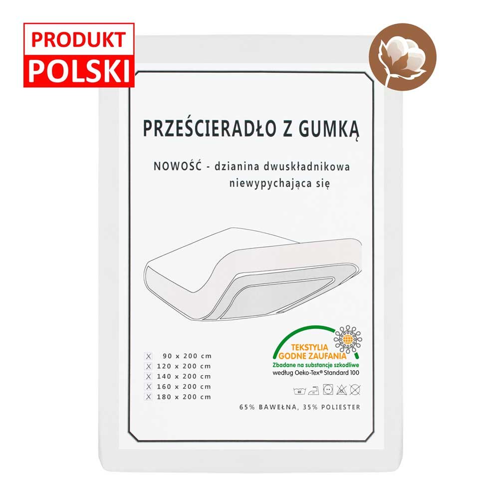 Bawełniane prześcieradło z gumką 160x200 BOWI