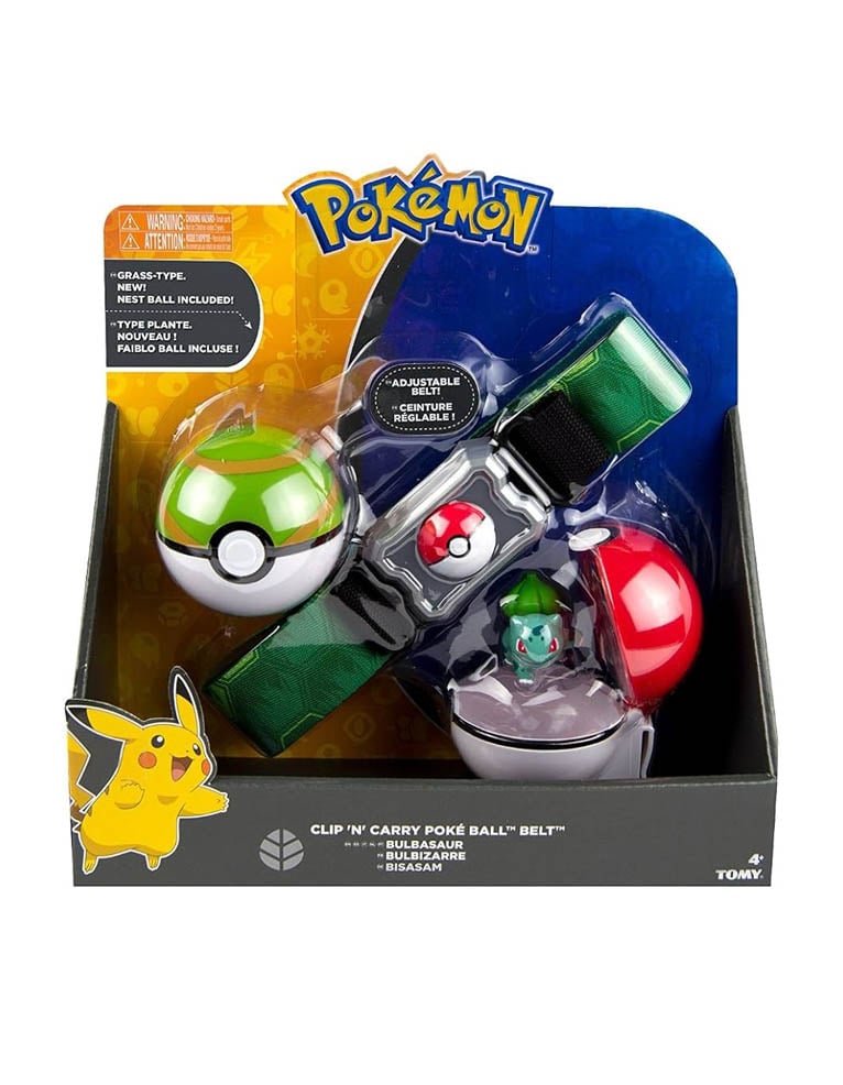 Pokemon Clip N Carry / Pas Trenera + 2x PokeBall + Figurka Bulbasaur / Warszawa