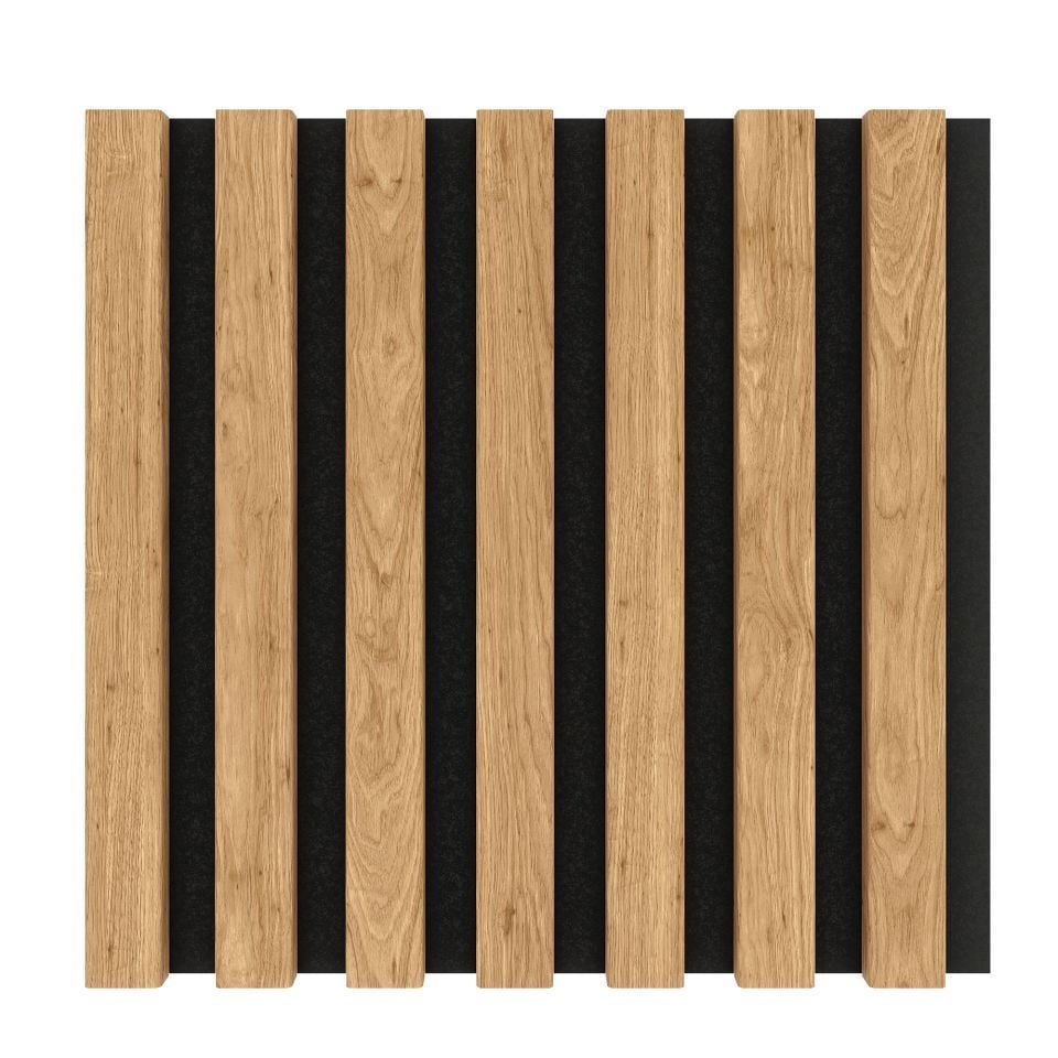 Lamel Ścienny 3D Mdf Na Filcu Akustyczny Moduł 30X30 Cm Dąb Naturalny
