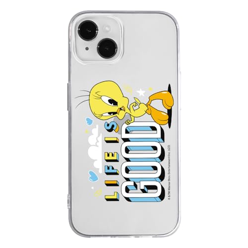 ERT GROUP etui na telefon Iphone 14, case oryginalny i oficjalnie licencjonowany przez Looney Tunes, wzór Tweety 016, optymalnie dopasowane, plecki z TPU częściowo przeźroczyste
