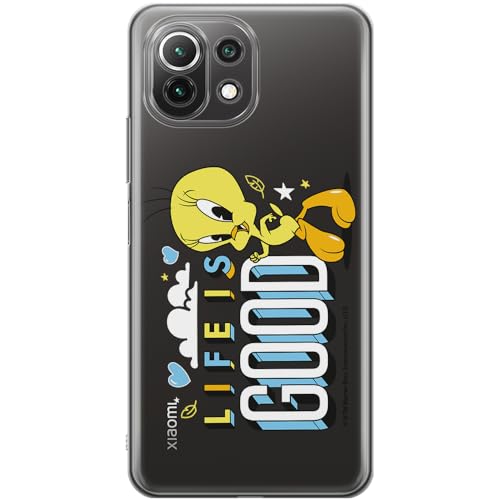 ERT GROUP etui na telefon Xiaomi 11 LITE 4G / 11 LITE 5G, case oryginalny i oficjalnie licencjonowany przez Looney Tunes, wzór Tweety 016, plecki z TPU częściowo przeźroczyste