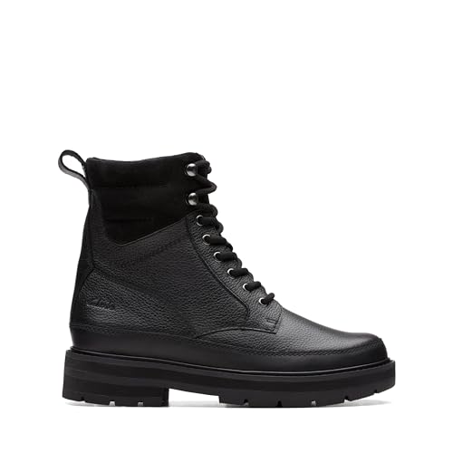 Clarks PragueStyle K. Półdługie kozaki, czarna skóra, 27,5 EU, czarna skóra, 27.5 EU