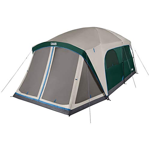 Coleman Skylodge 12-osobowy namiot kempingowy z osłoniętą werandą, odporny na warunki atmosferyczne namiot rodzinny zawiera tyczki oznaczone kolorami, osłonięty ganek, wytrzymały deszczowiec i pasuje