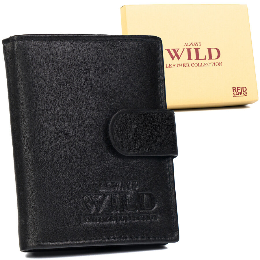 Elegancki, skórzany portfel męski na zatrzask — Always Wild