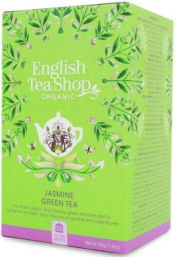 Herbata ZIELONA Z JAŚMINEM I DZIKIM BZEM BIO (20 x 2 g) 40 g English Tea Shop Organic