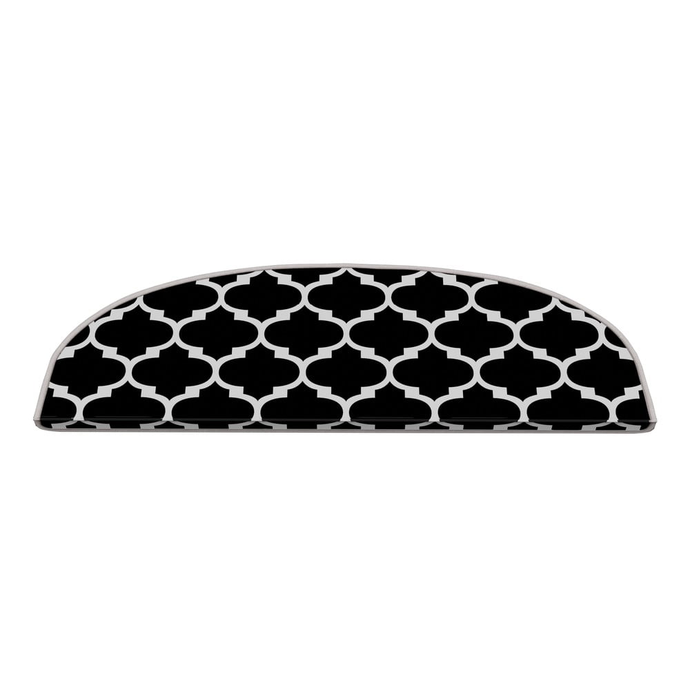 Czarno-białe dywaniki na schody zestaw 16 szt. 20x65 cm Madalyon – Vitaus