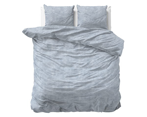Kpl 240x220 FL TWIN WASHED COTTON niebieski flanela