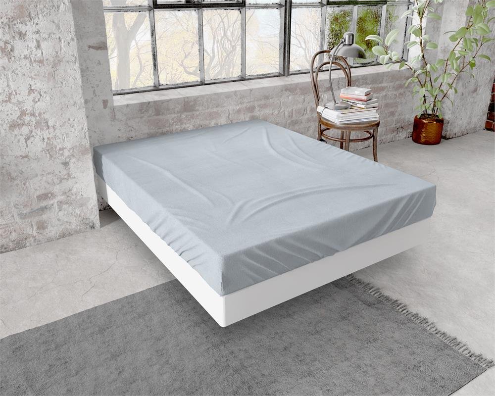 Prześcieradło z gumką, DreamHouse,flanela, 160x200 cm, szare