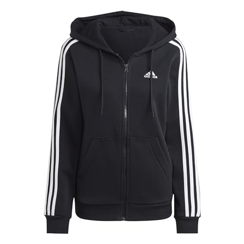 adidas Damska bluza dresowa z kapturem, czarny/biały, S