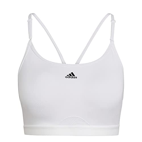 adidas Damski biustonosz sportowy Aeroreact LS P, biały, XXS
