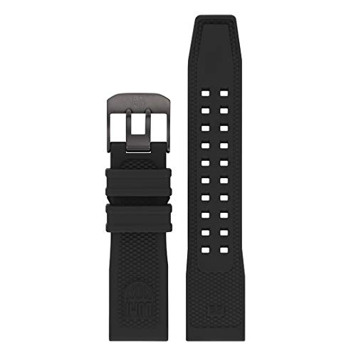 Oryginalne paski do zegarków Luminox FPX.2401.20B.1.K - zamiennik paska 24 mm, czarny gumowy pasek ze stalową klamrą do Navy SEALs Series 3500 3510. 3580, For Luminox Series: 3500, Guma