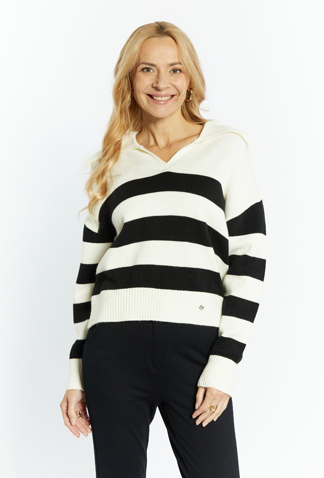 Sweter damski w paski - Monnari