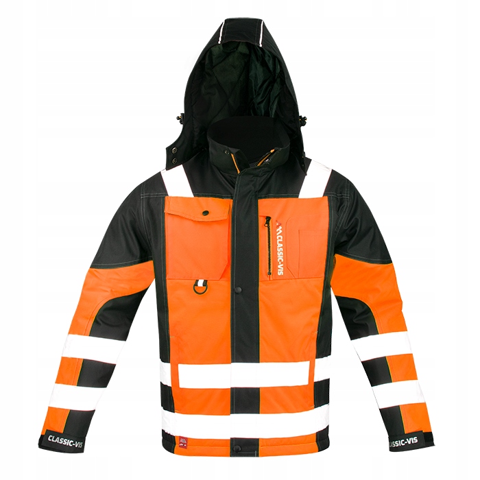 Zimowa Ocieplana Kurtka hi-vis Pomarańczowa Pasy Odblaskowe Classic Vis rXL