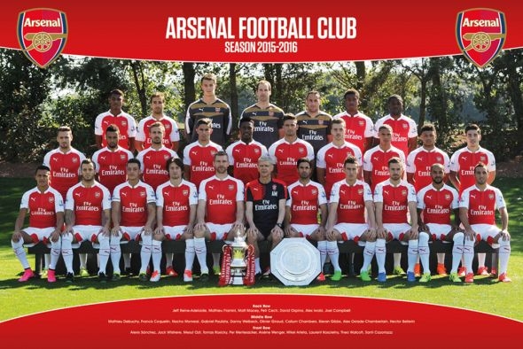 Arsenal Londyn - Drużyna 15-16 - plakat 91,5x61 cm