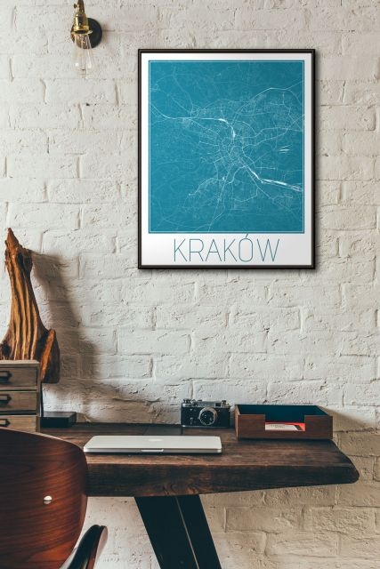 Plakat NICE WALL Paryż, Niebieska mapa 40x50 cm
