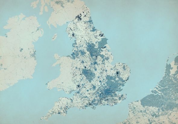 Фото - Шпалери Anglia - mapa w kolorach - fototapeta