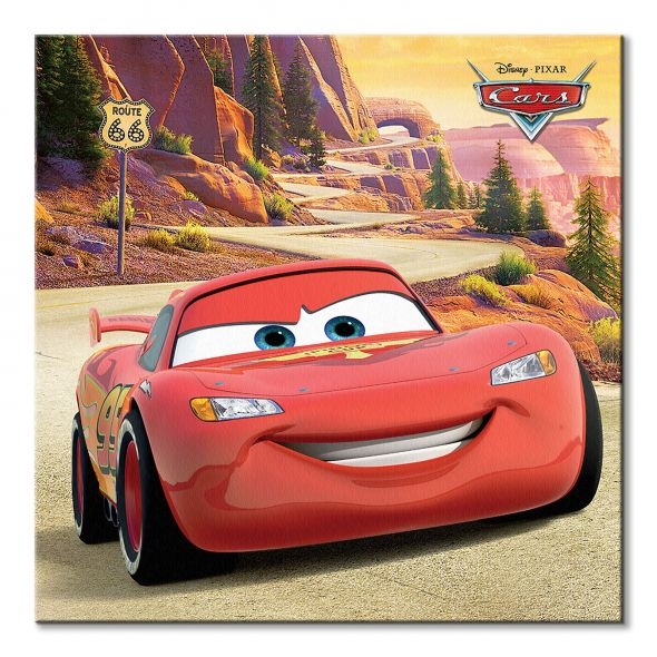Pyramid Posters Cars Lightning Mcqueen Route 66 - obraz na płótnie 40x40 WDC95815