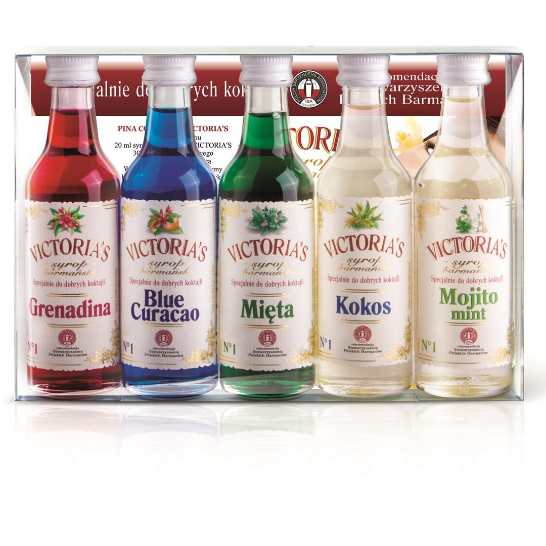 Syropy barmańskie, do drinków MIX 5x50 ml