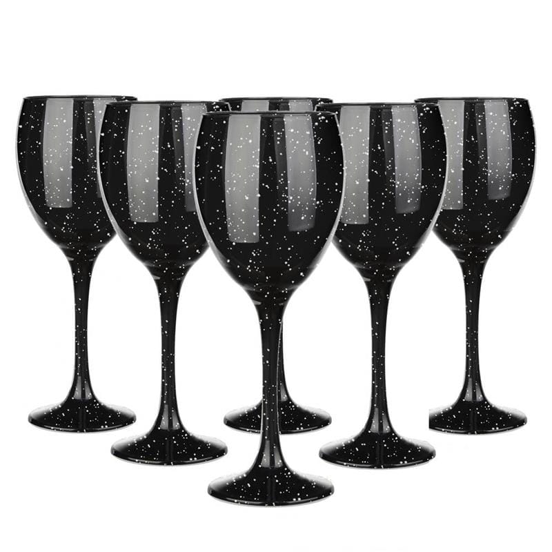 Czarne kieliszki do wina, drinków Galaktyka 300 ml 6 szt