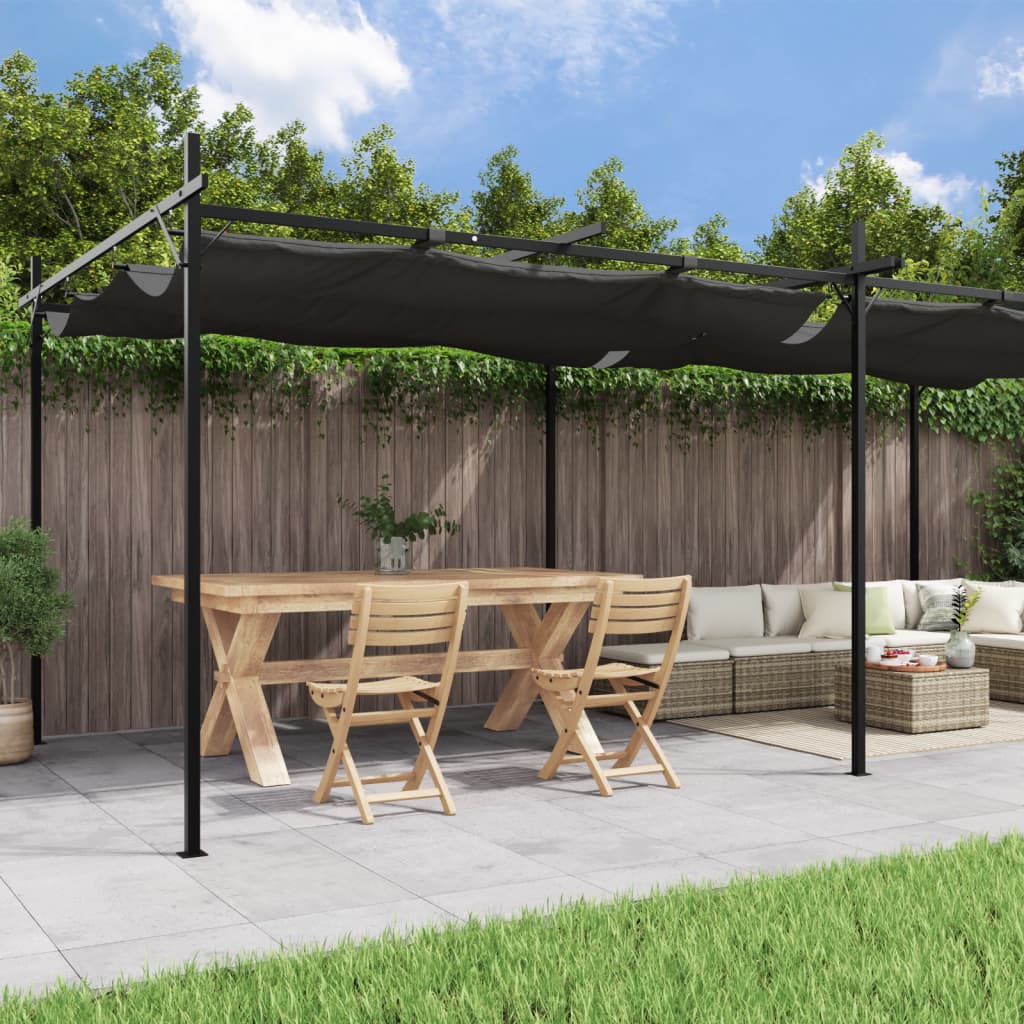 vidaXL Pergola ze zwijanym dachem, antracytowa, 589x292x230 cm