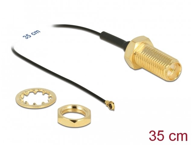 Kabel antenowy RP-SMA(F) - MHF DELOCK 90478, 0.35 m