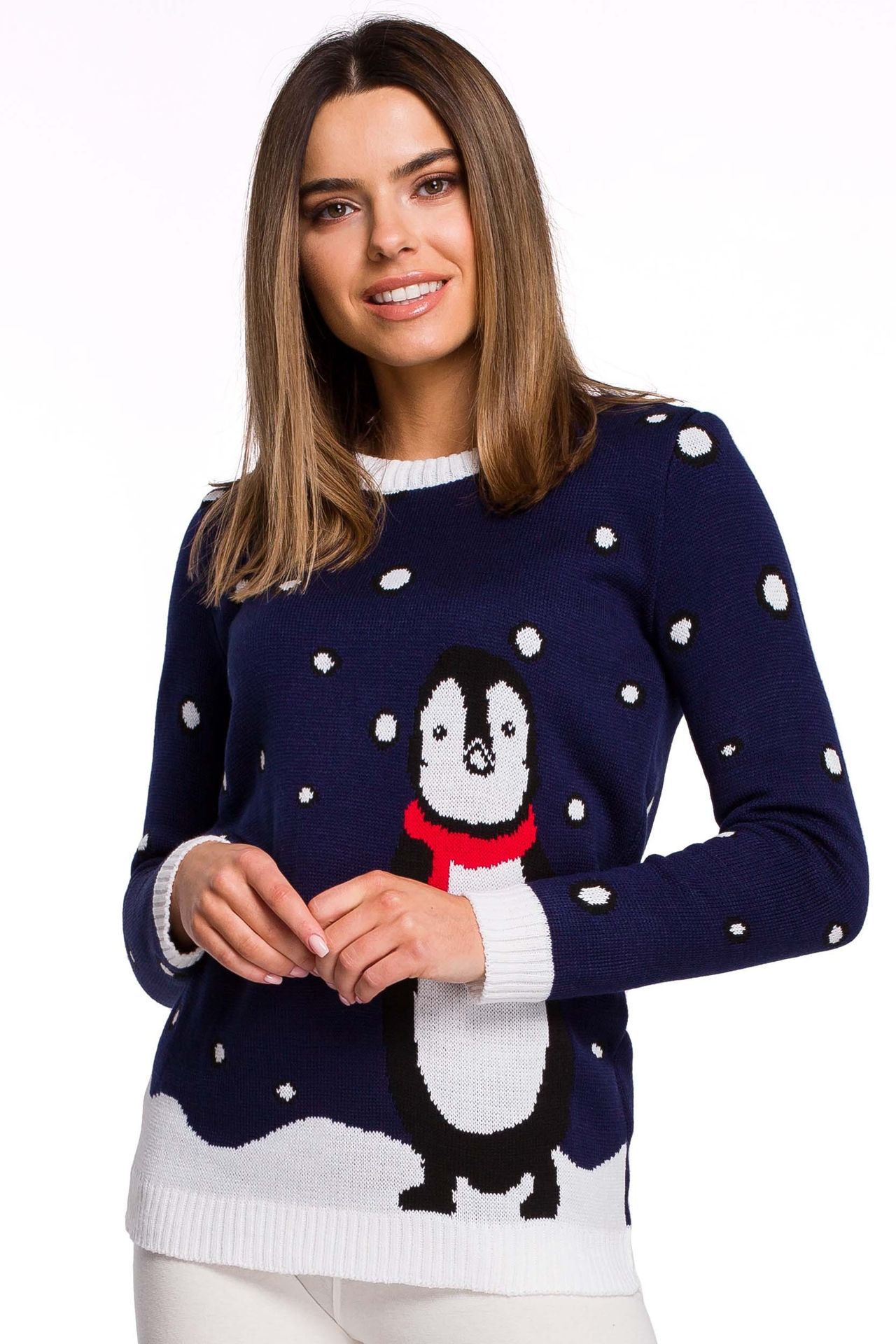 Świąteczny Sweterek z Pingwinem