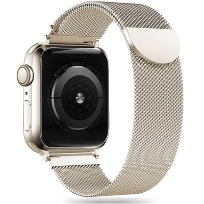 Pasek TECH-PROTECT MilaneseBand do Apple Watch 4/5/6/7/8/9/SE/Ultra (42/44/45/49mm) Jasnobeżowy