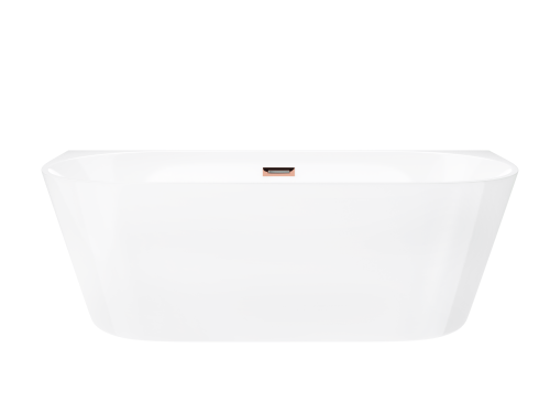 Wanna przyścienna wolnostojąca Corsan E029 Mono 170 cm z wykończeniem różowe złoto