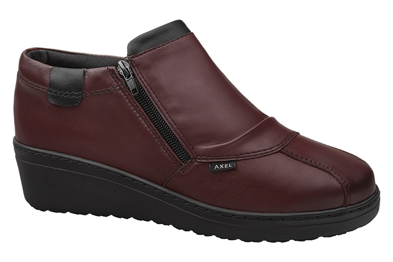 Botki na haluksy AXEL Comfort 1773 H Rubin+Czarny Tęgość H Kosela Medic 9773 Bordowe