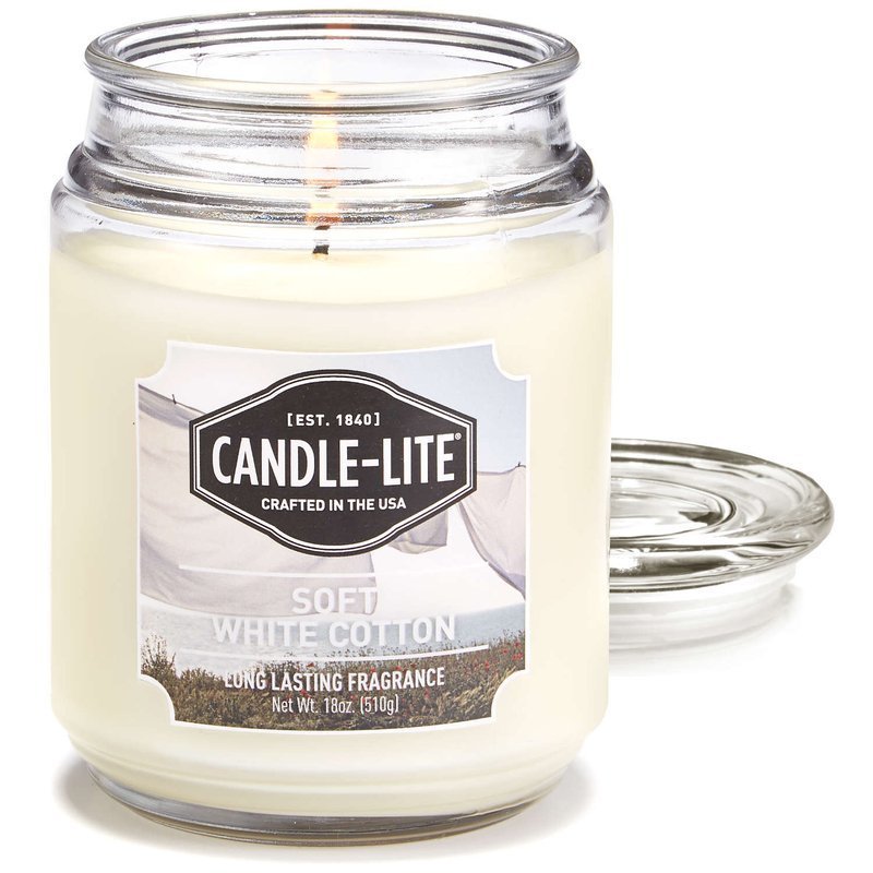 Candle-lite Everyday duża świeca zapachowa w szklanym słoju 18 oz 510 g - Soft White Cotton