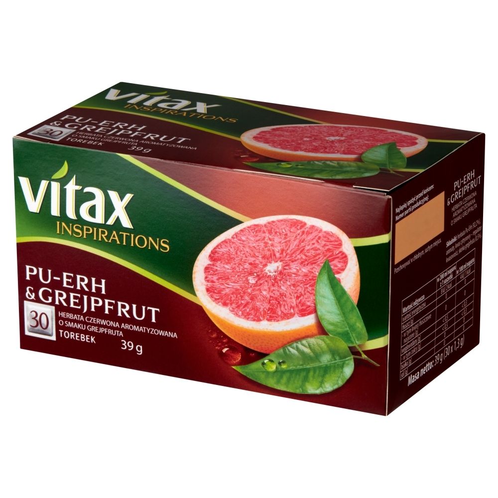 Vitax Inspirations Herbata Pu-erh i grejpfrut 30 x 1,3 g