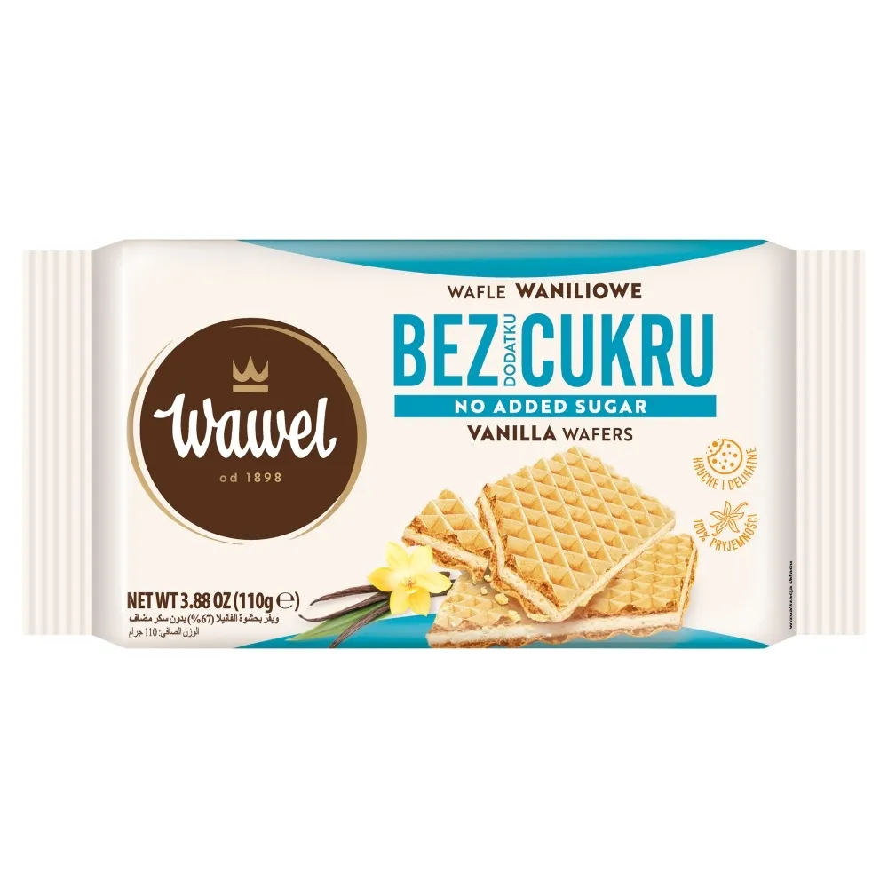 WAWEL WAFLE O SMAKU WANILIOWYM BEZ DODATKU CUKRU 110G zakupy dla domu i biura 60742434