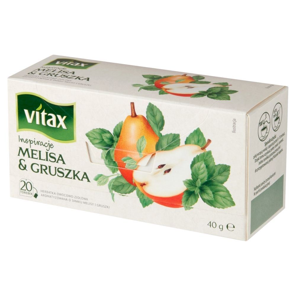 Vitax BAHLSEN Herbata ziołowo-owocowa Inspirations Melisa Gruszka 40g(20 torebek