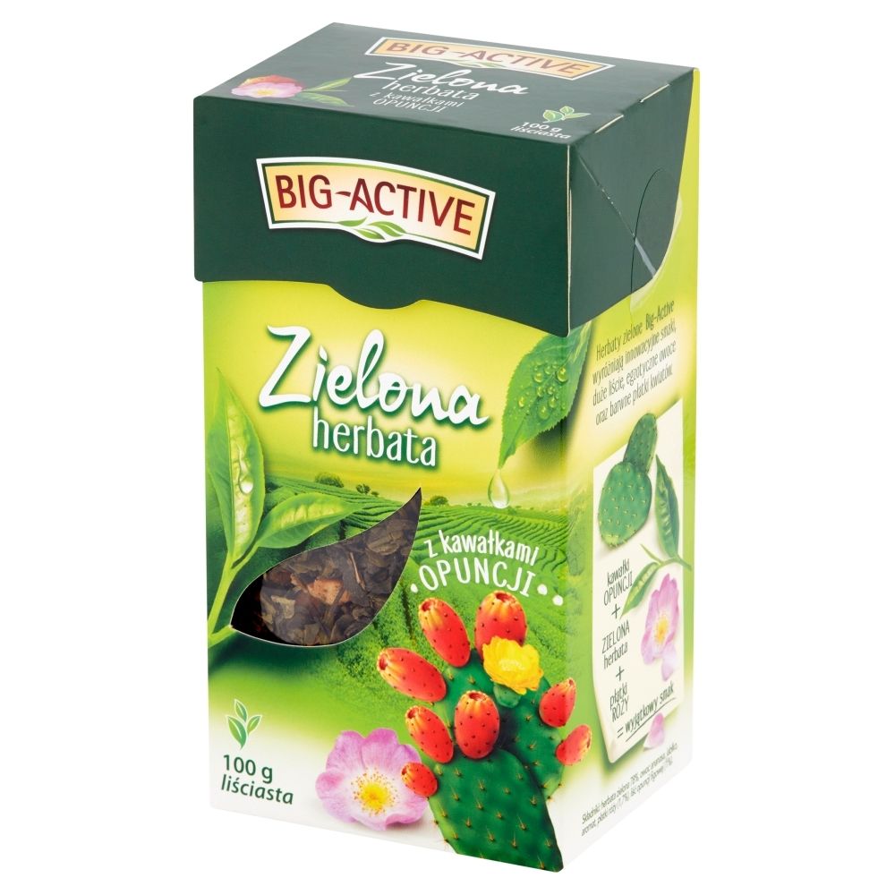 Big-Active Big-Active Herbata zielona z kawałkami opuncji liściasta 100 g