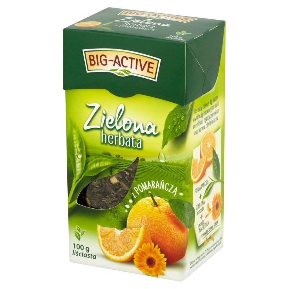 Big-Active Big-Active Zielona herbata z pomarańczą liściasta 100 g