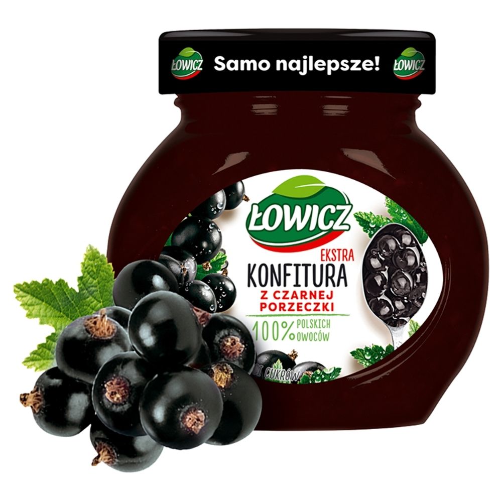 Łowicz KONFITURA Z CZARNYCH PORZECZEK NISKOSŁODZONA 240 G