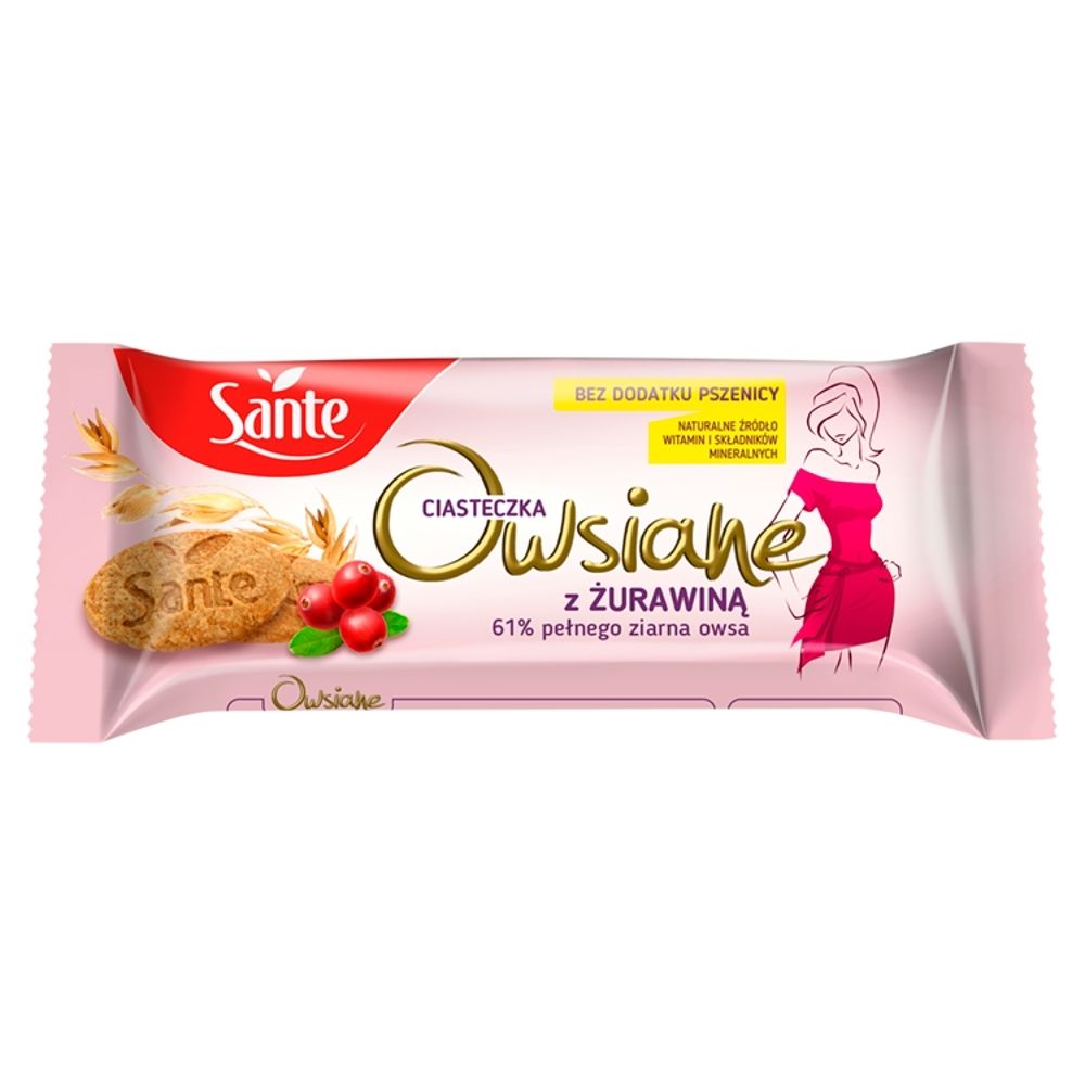 Sante CIASTECZKA OWSIANE Z ŻURAWINĄ 135G