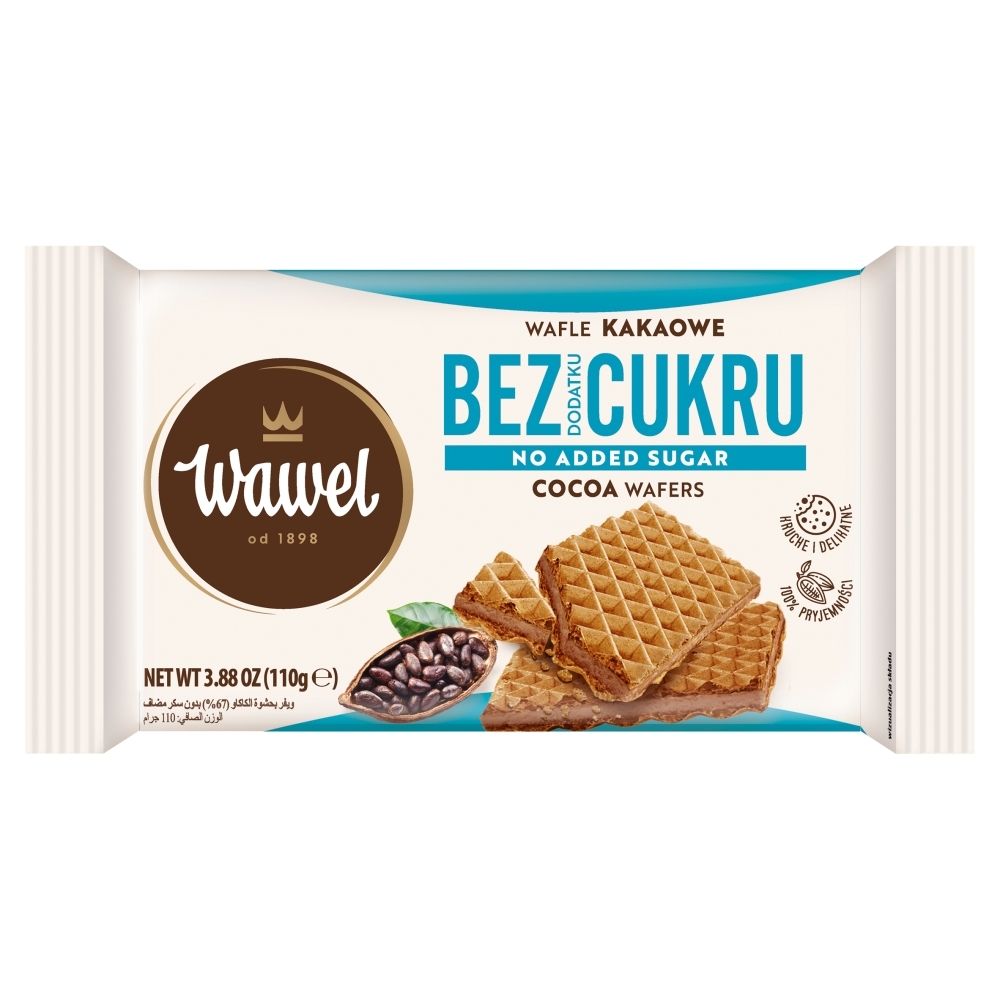 WAWEL Wafle kakaowe bez cukru 110g WAWEL 11BROWAFKA