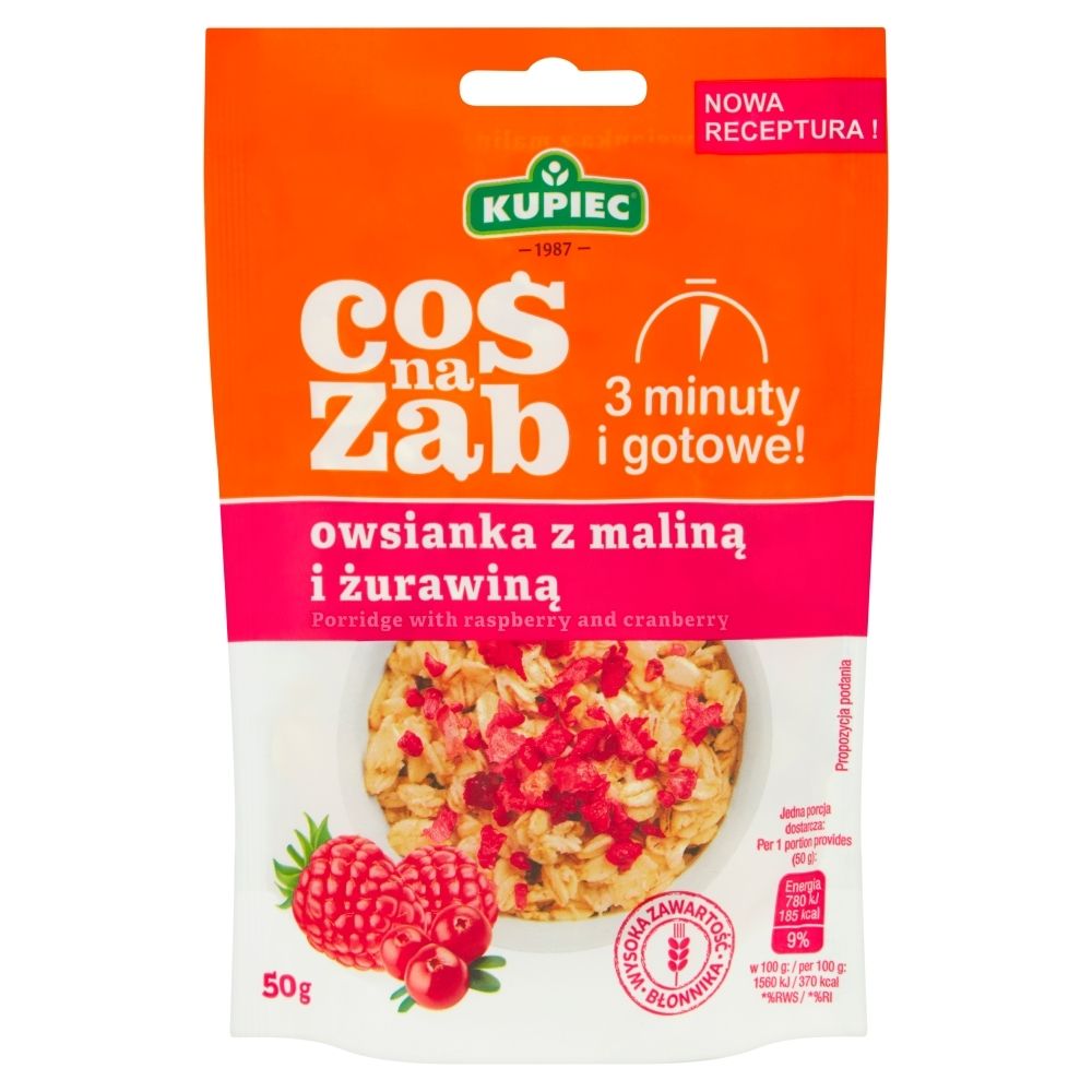 Kupiec Owsianka malina i żurawina 50 g
