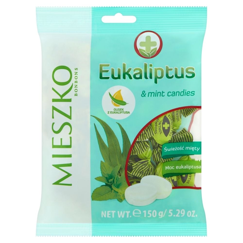 Mieszko - Eukaliptus. Karmelki twarde z olejkiem eukaliptusowym i miętowym