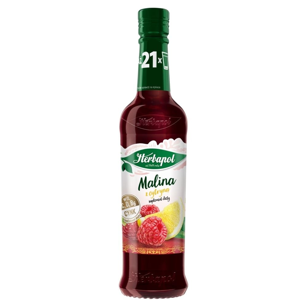 Herbapol Herbapol Owocowa Spiżarnia Syrop owocowy malina z cytryną 420 ml